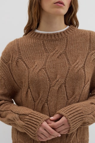 Camisola em lã e alpaca - Castanho