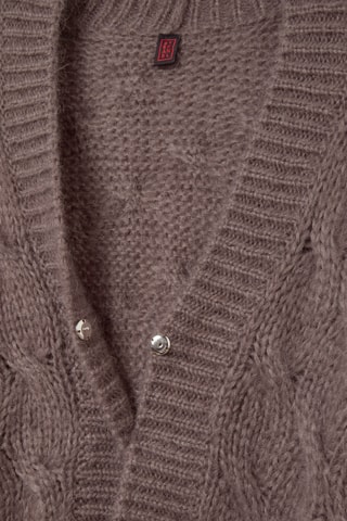 Casaco de malha em lã mérino - Castanho