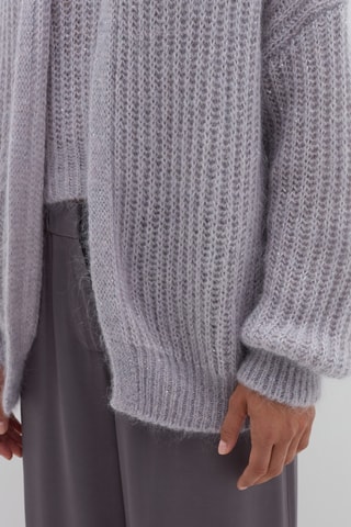 Casaco de malha com capuz - Cinzento lavanda