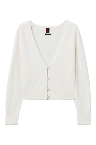 Casaco de malha em caxemira - Cru