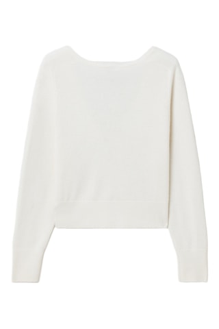 Casaco de malha em caxemira - Cru