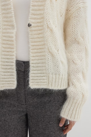 Casaco de malha em lã mérino - Cru