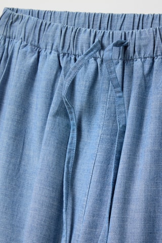 Calças wide legs - Azul-claro