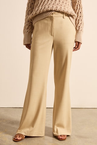 Calças flare - Bege
