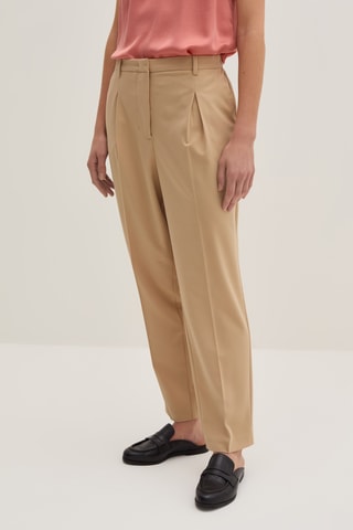 Calças corte cenoura - Bege