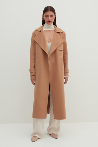 Sobretudo de lã - Bege