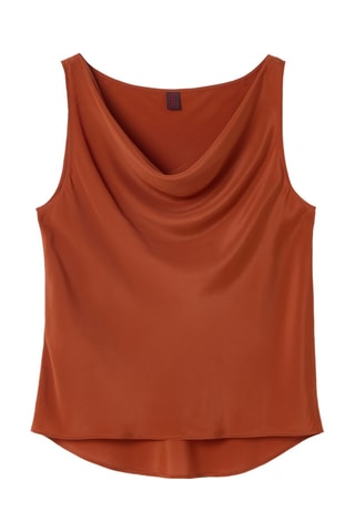 Top em seda - Vermelho-tijolo