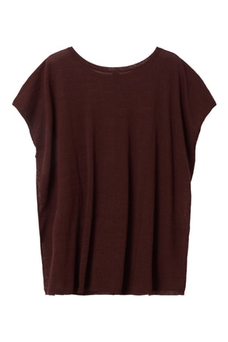 Top em linho - Castanho