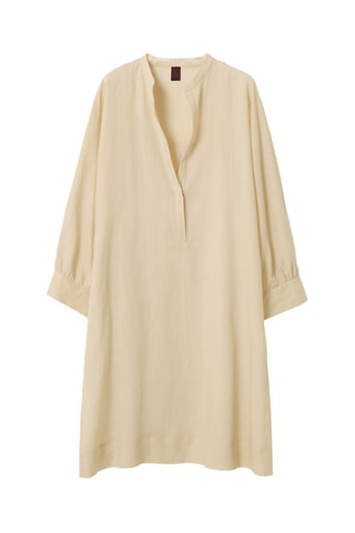 Vestido direito em rami - Bege