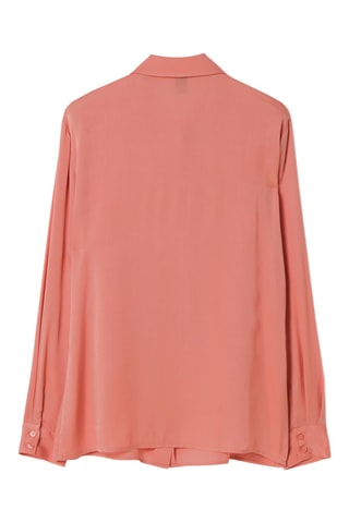 Camisa regular em seda - Rosa