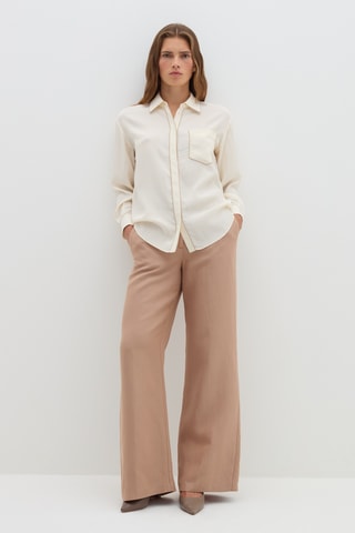 Camisa relaxed em seda - Marfim