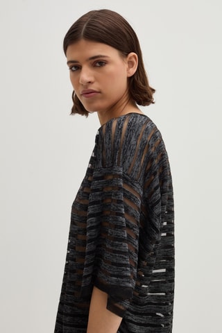 Top - Preto e cinzento