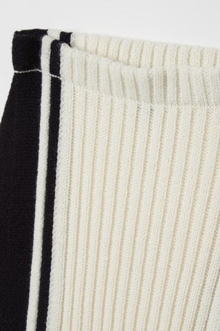 Saia comprida de lã - Branco e preto