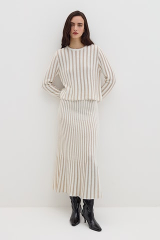 Saia comprida de lã - Bege