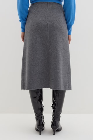Saia estilo patinadora de lã - Cinzento mesclado