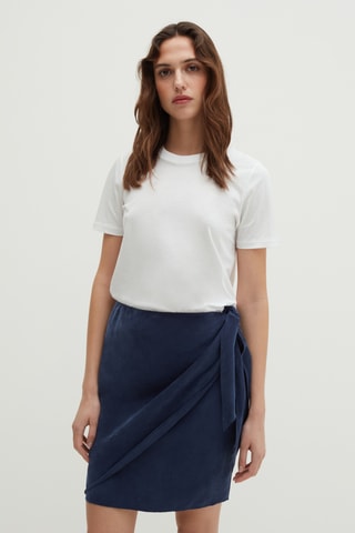 Saia traçada - Azul-marinho