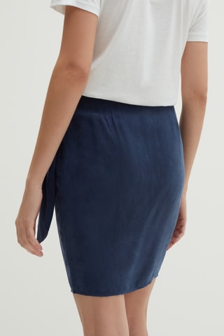 Saia traçada - Azul-marinho