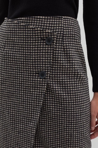 Saia traçada de lã - Preto