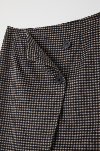 Saia traçada de lã - Preto