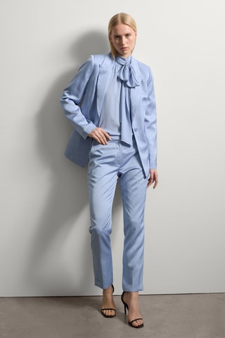 Blazer em seda e canhâmo - Azul-claro