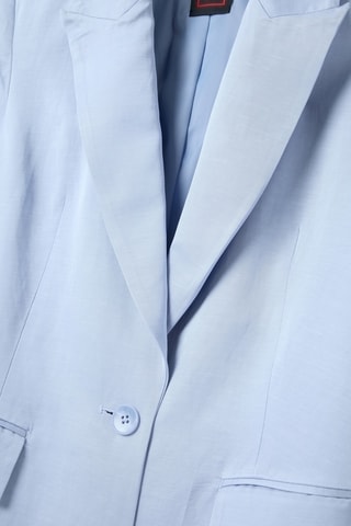 Blazer em seda e canhâmo - Azul-claro