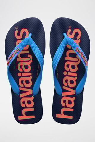 Tongs Top Logomania 2 - Bleu marine et turquoise