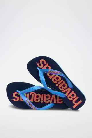 Tongs Top Logomania 2 - Bleu marine et turquoise