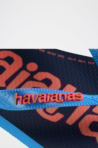 Tongs Top Logomania 2 - Bleu marine et turquoise