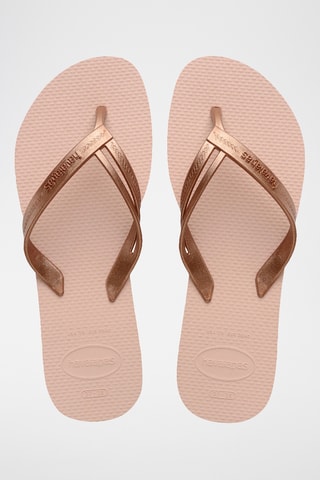 Tongs Elégance - Rose clair et doré rose