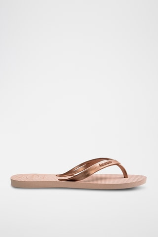 Tongs Elégance - Rose clair et doré rose