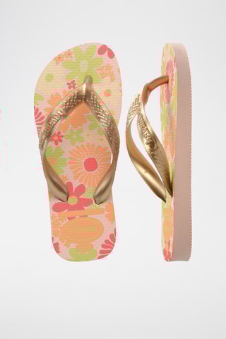 Tongs Kids Flores - Orange et vert