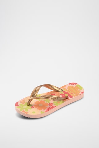 Tongs Kids Flores - Orange et vert