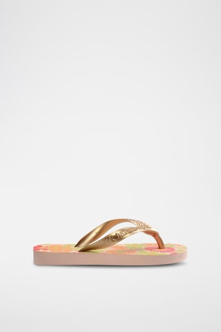 Tongs Kids Flores - Orange et vert
