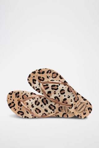 Tongs Slim - Beige et marron