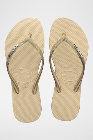 Tongs Slim Sparkle - Beige et doré