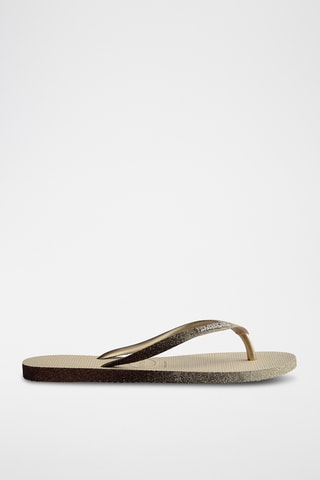 Tongs Slim Sparkle - Beige et doré