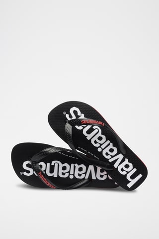 Tongs Top Logomania 2 - Noir et blanc