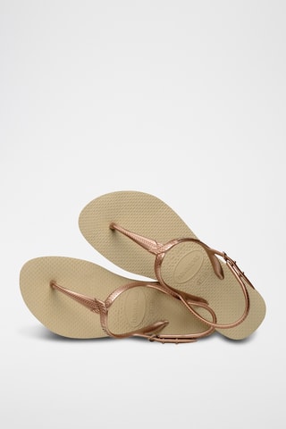 Sandales Twist - Beige et doré rose