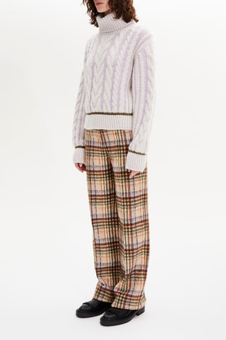 Pull en alpaga et laine - Lilas et écru