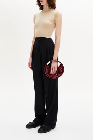 Pull sans manches en mérinos et soie - Sable