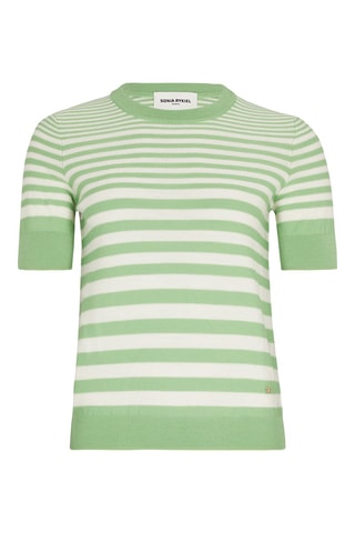 Pull en laine - Vert anis et blanc