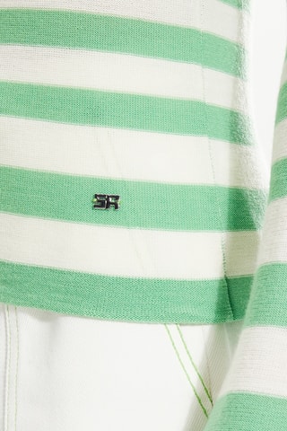 Pull en laine - Vert anis et blanc