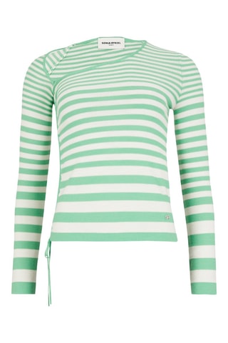 Pull en laine - Vert anis et blanc