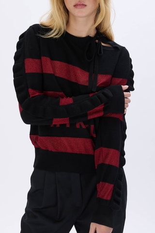 Pull en laine -Noir et rouge