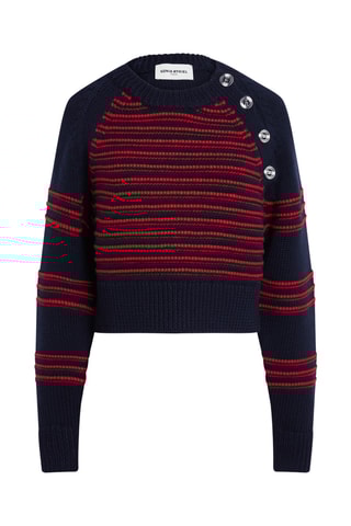 Pull en mérinos -Bleu marine