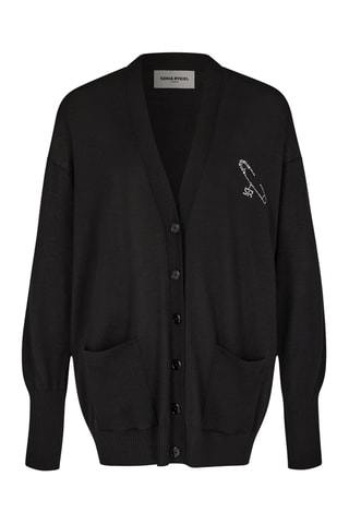 Gilet en mérinos et soie - Noir