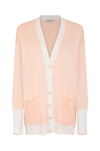 Gilet en mérinos et soie - Rose