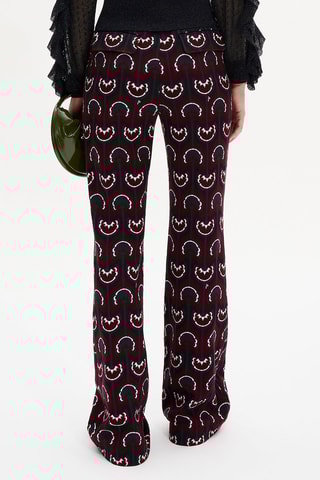Pantalon flare - Bordeaux et noir