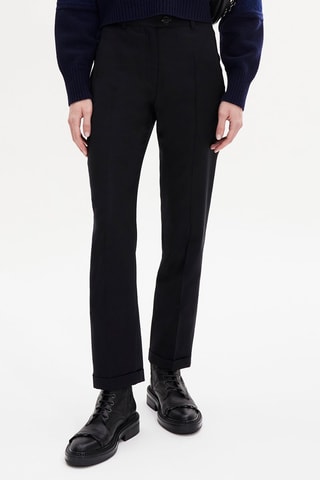 Pantalon cigarette en laine - Noir
