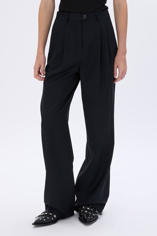 Pantalon en laine taille haute - Noir